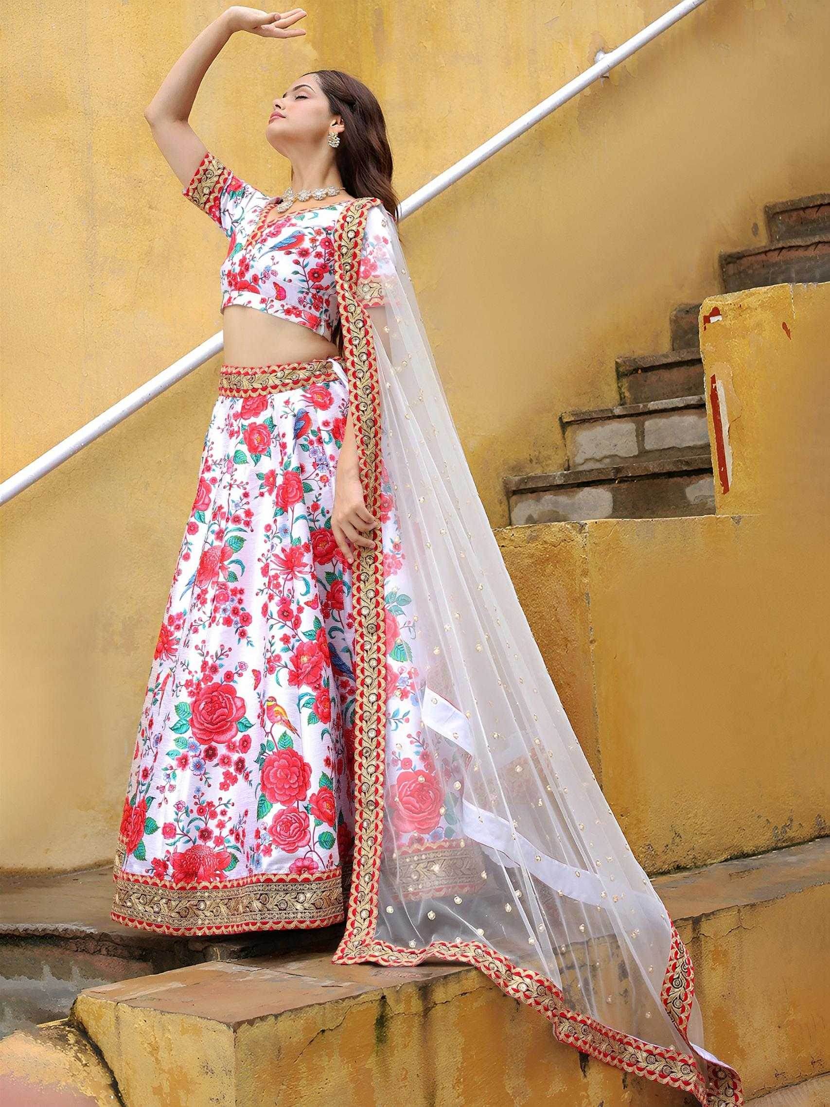Art Silk Designer Embroidered Lehenga - MYLUXURY LANE ENTERPRISE